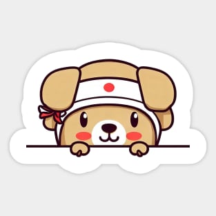 Sneaky japanese dog so cutest Sticker